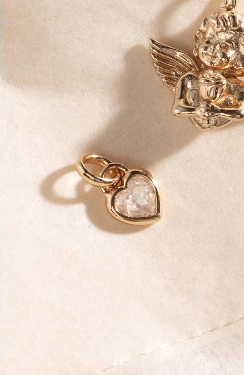 MADE BY MARY CZ Heart Padlock Charm, Alternate, color, Silver