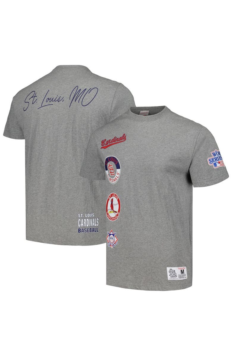 Mitchell & Ness Men's Mitchell & Ness Heather Gray St. Louis Cardinals Cooperstown Collection City Collection T-Shirt, Main, color,
