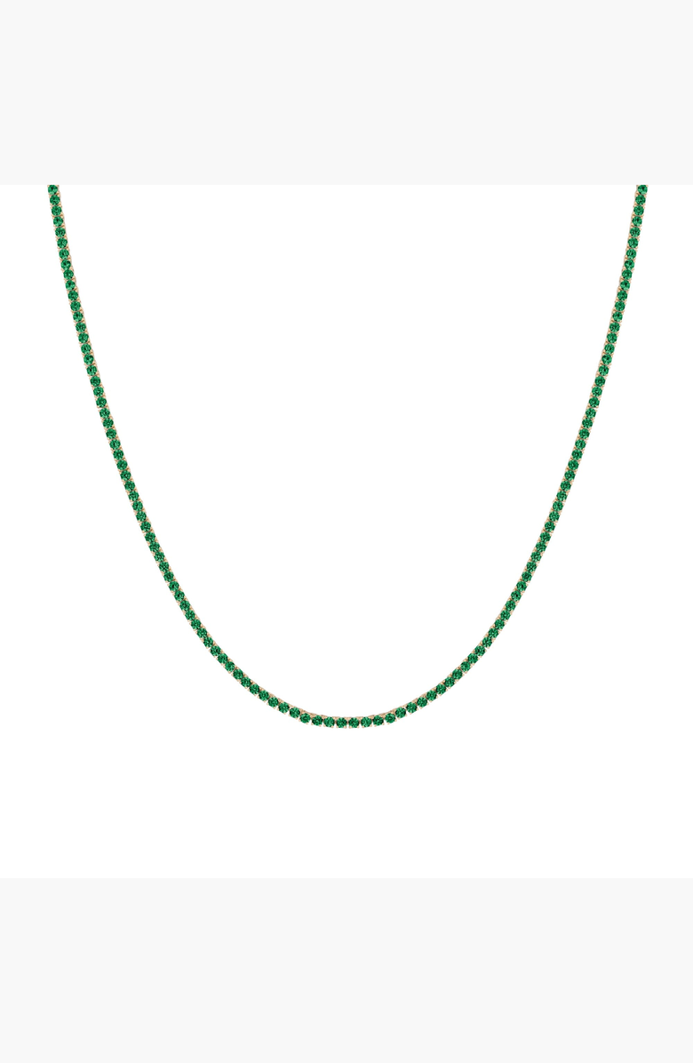 Aurate New York Lab Grown Green Emerald Tennis Necklace, Alternate, color, Green Emerald