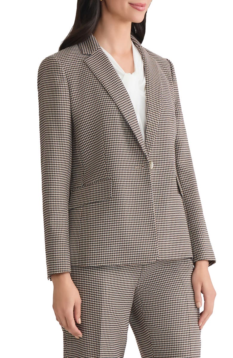 KASPER Houndstooth One-Button Blazer, Alternate, color,