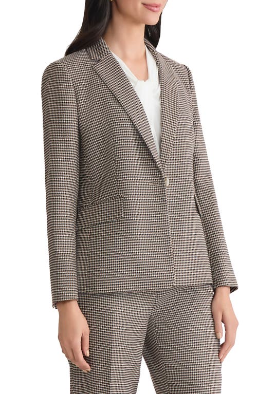 Kasper Houndstooth One-button Blazer In Gold