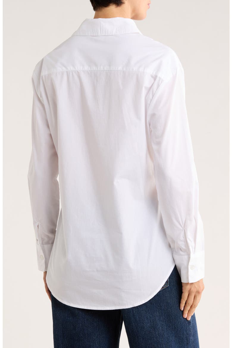 Solid Cotton Poplin Button-Up Shirt, Alternate, color, BRIGHT WHITE