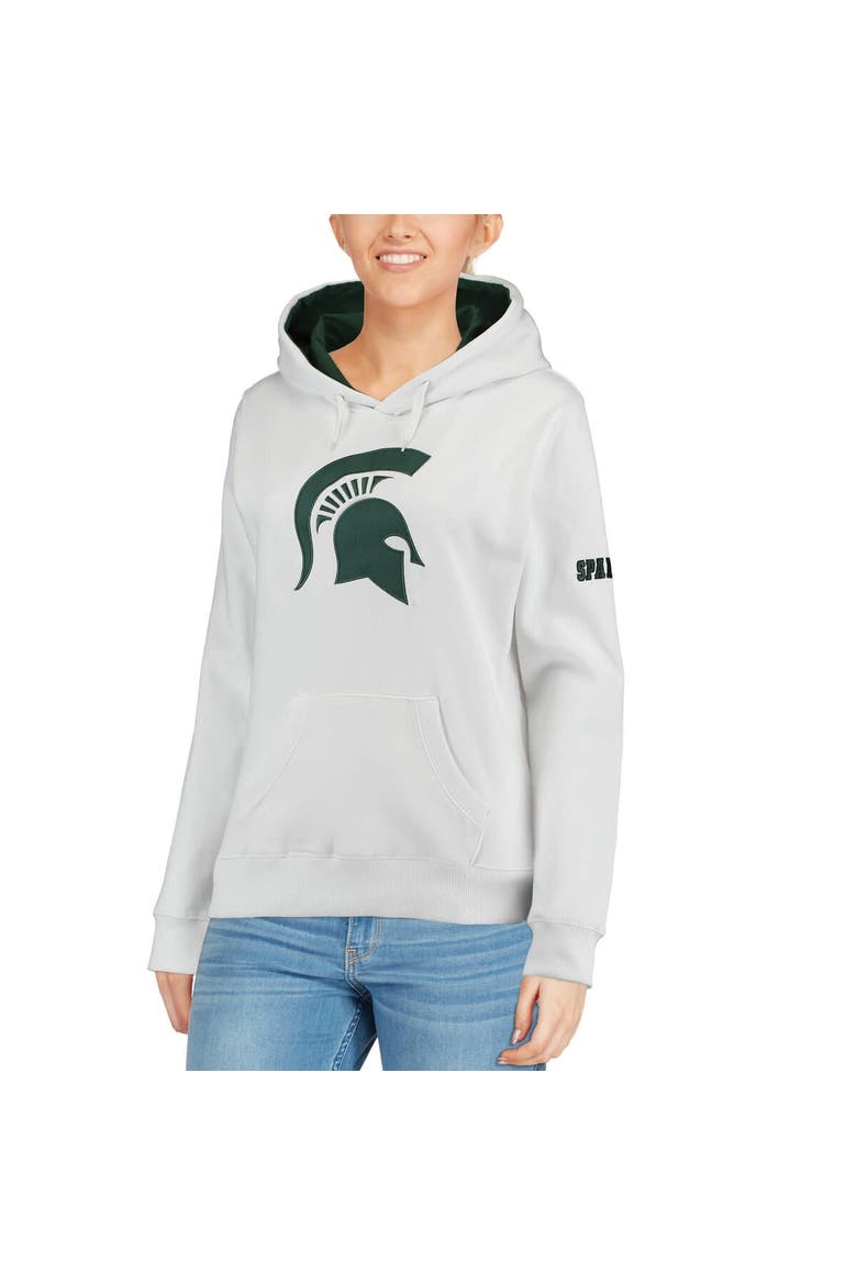 Women's White Michigan State Spartans Big Logo Pullover Sweatshirt, Alternate, color, White