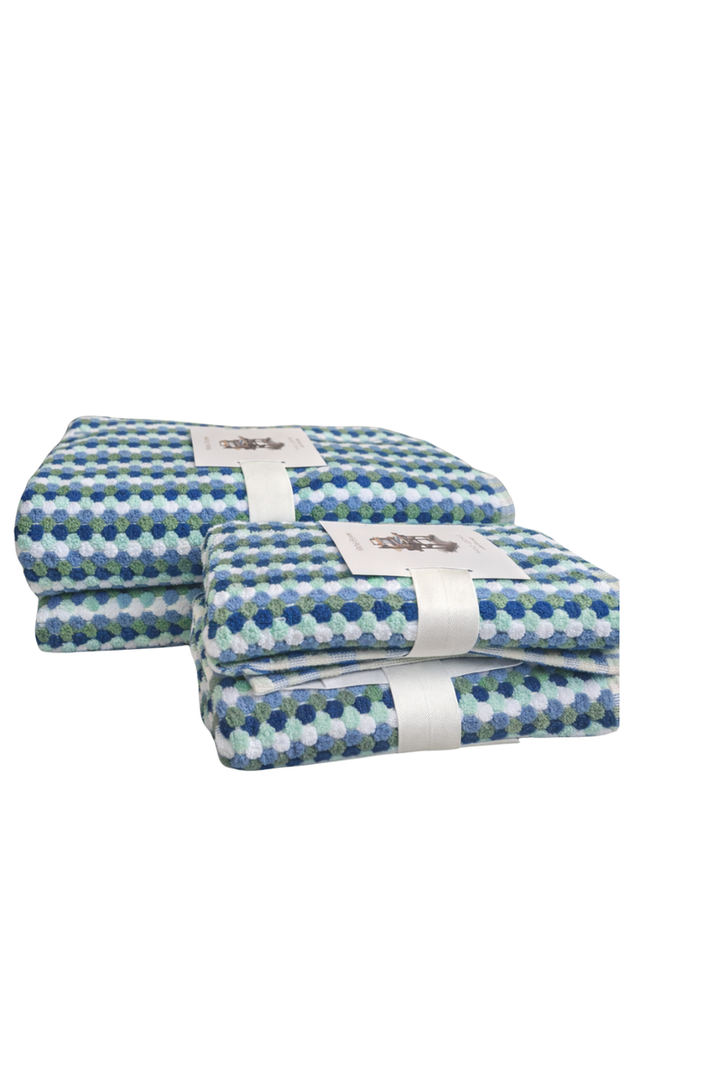 Olive and Loom Marseille Towel Set, Main, color, Blue Mint