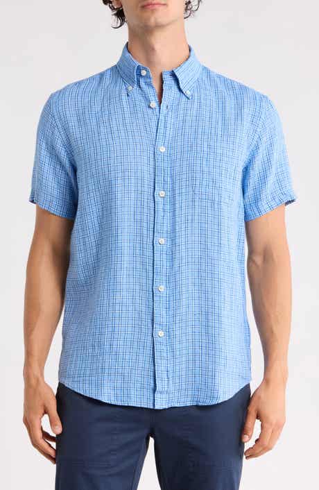 Brooks Brothers Check Short Sleeve Linen Shirt