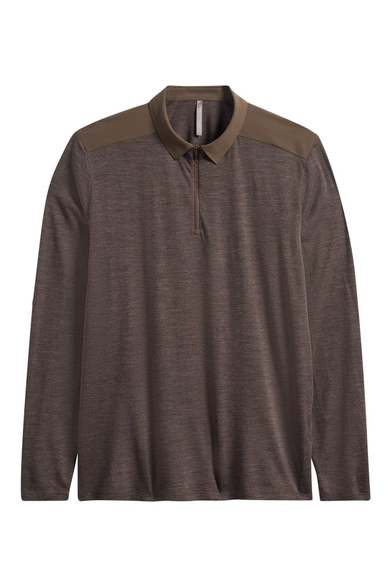 Frame Long Sleeve Polo, Main, color, SABLE HEATHER