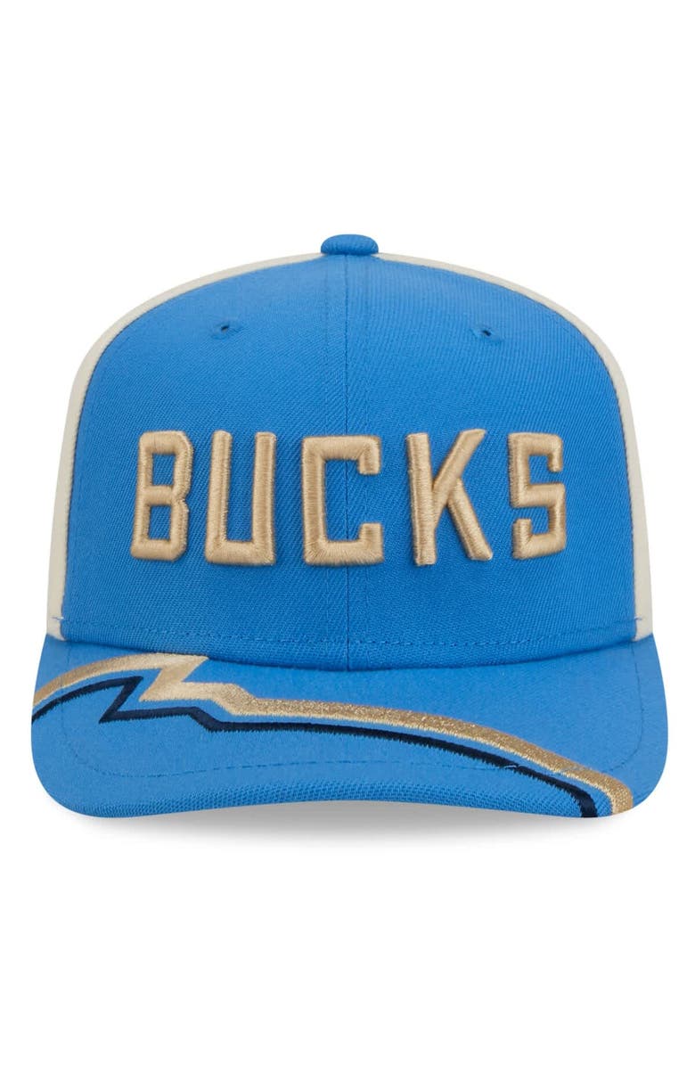 New Era Men's New Era Blue Milwaukee Bucks 2024/25 City Edition 9SEVENTY Stretch-Snap Hat, Alternate, color,