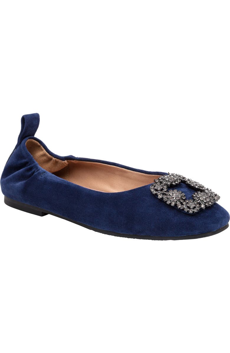 Linea Paolo Minax Embellished Ballet Flat, Main, color, Navy