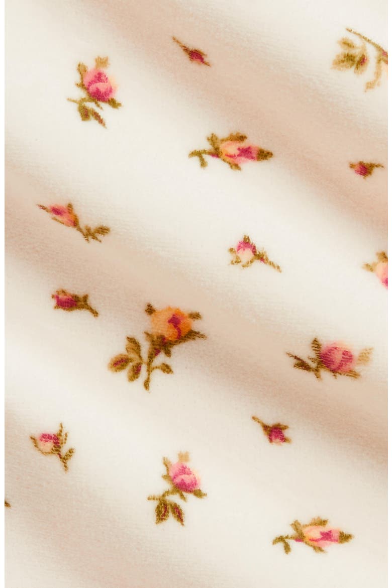 Kids' Floral Velour Footie, Alternate, color, WOLCOTT BUD
