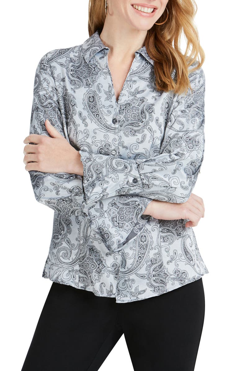 Foxcroft Ellery Paisley Jacquard Shirt, Main, color, 