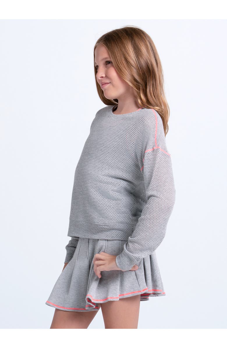 Lucky in Love Girls' Chill Day Grey Long Sleeve Top, Alternate, color, Heather Grey