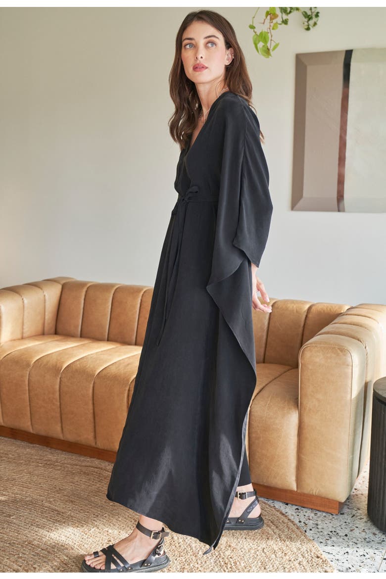 Belted Caftan, Alternate, color, Black