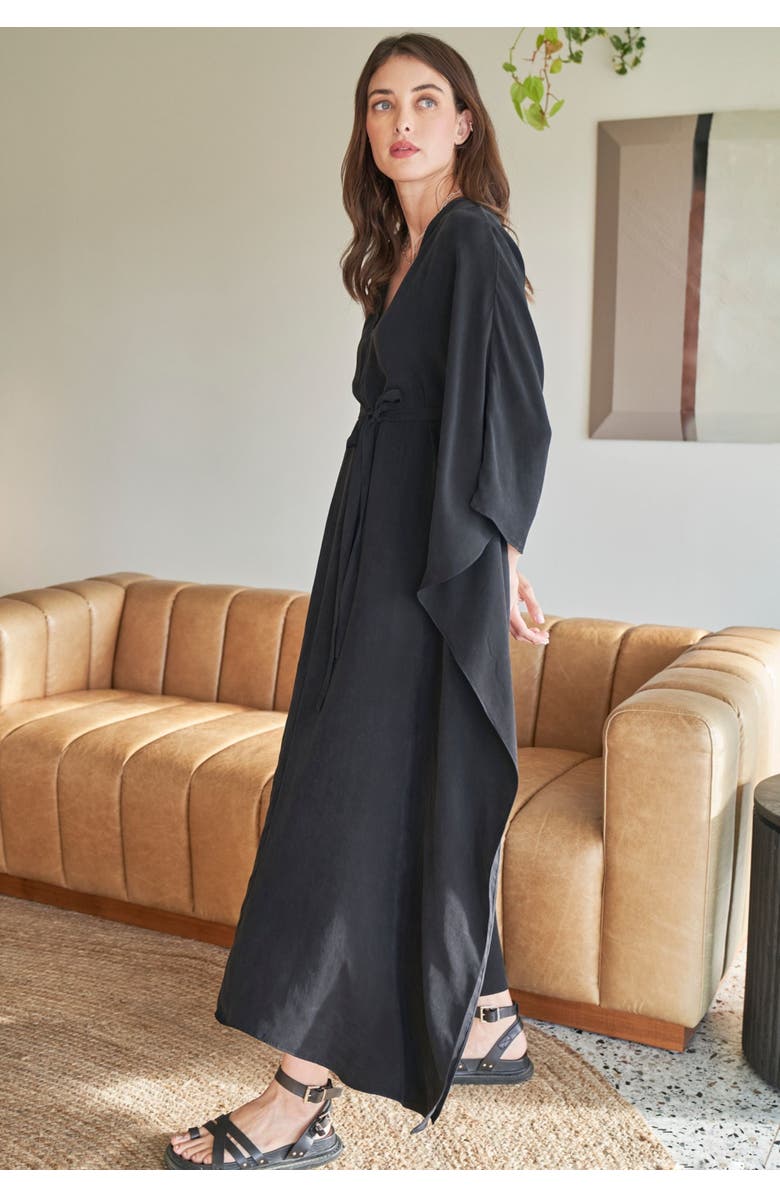 ocean+main Belted Caftan, Alternate, color, Black