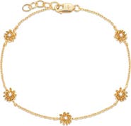 MADE BY MARY Cubic Zirconia Birthstone Flower Station Bracelet