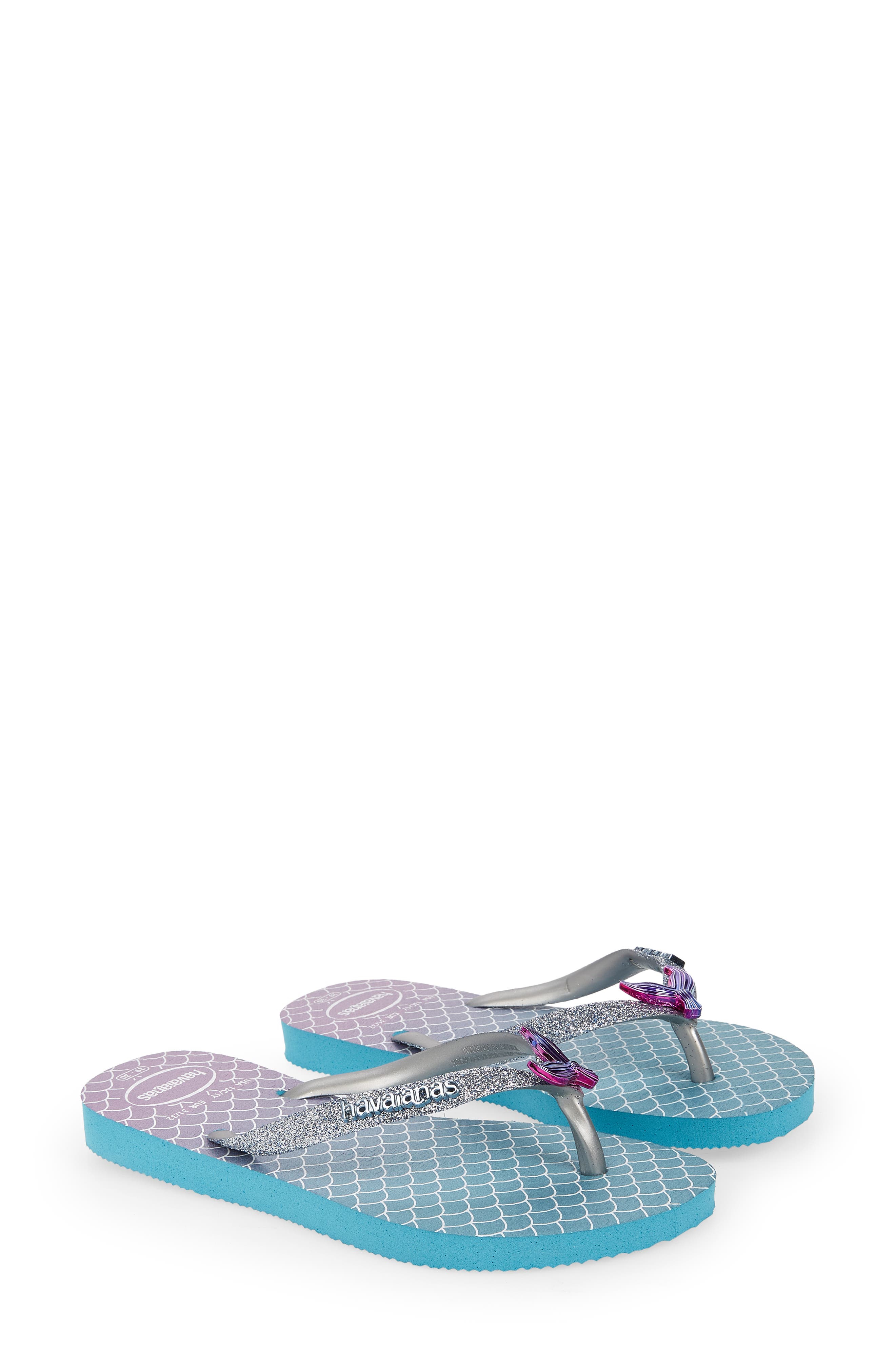 Havaianas Kids' Slim Glitter Flip Flop, Alternate, color, Blue
