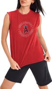 DKNY SPORT Women's DKNY Sport Red Los Angeles Angels Madison Tri-Blend Tank Top