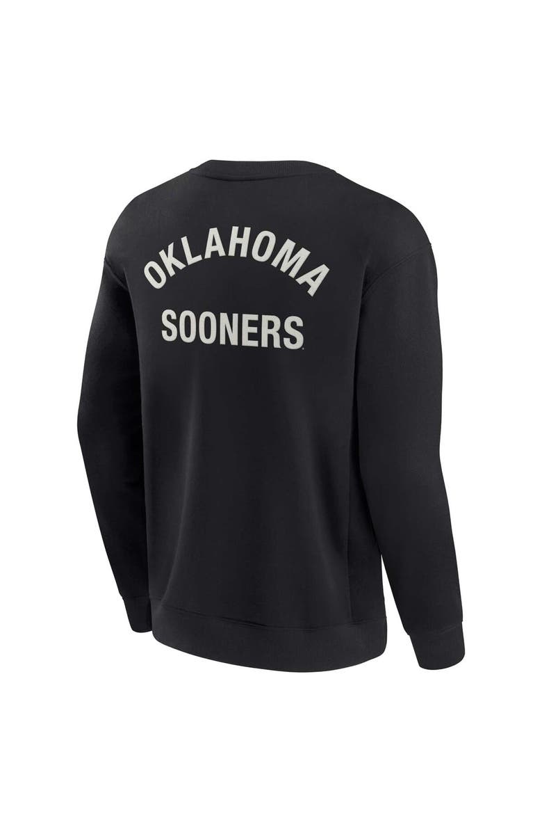 Fanatics Signature Unisex Fanatics Black Oklahoma Sooners Super Soft Pullover Crew Sweatshirt, Alternate, color, Black