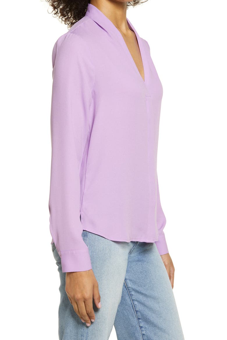 Halogen V-Neck Top, Alternate, color, PURPLE SPECTRE