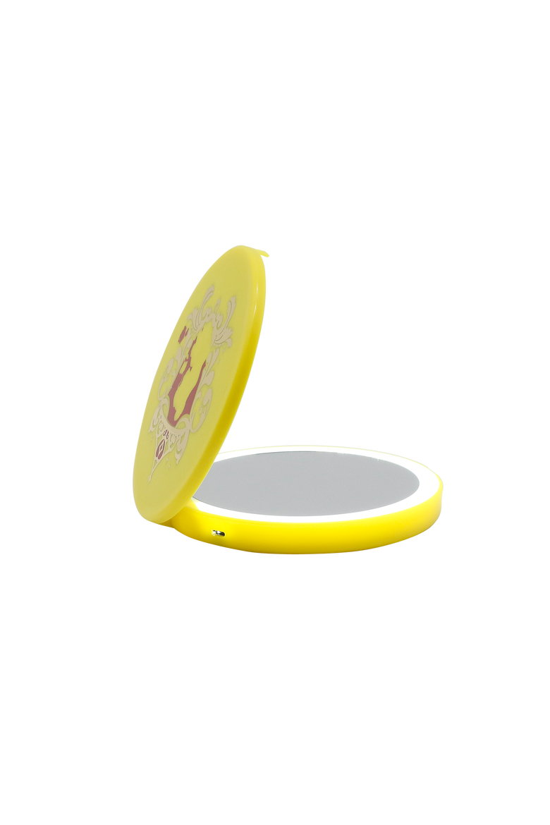 Belle Compact Mirror with LED and Wireless Charging Base, Alternate, color, Yellow