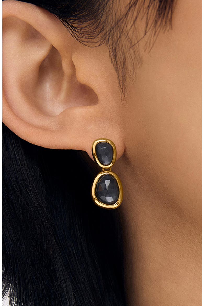 Cala Droplet Earrings, Alternate, color, IRIDESCENT HEMATITE/ GOLD