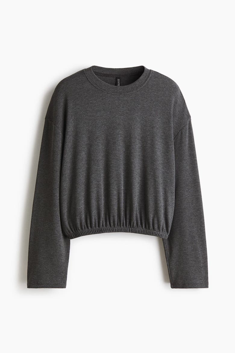 Oversized Top, Alternate, color, Dark gray melange