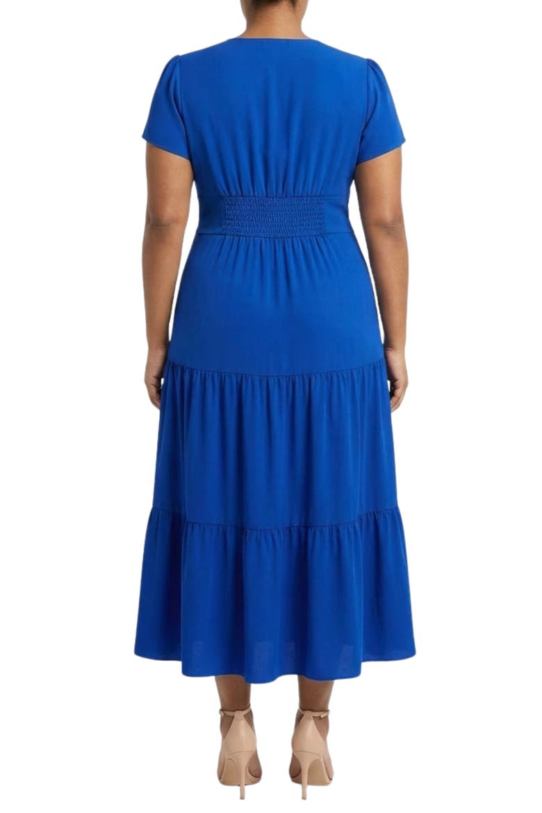 Twist Front Tiered Maxi Dress, Alternate, color, BLUE