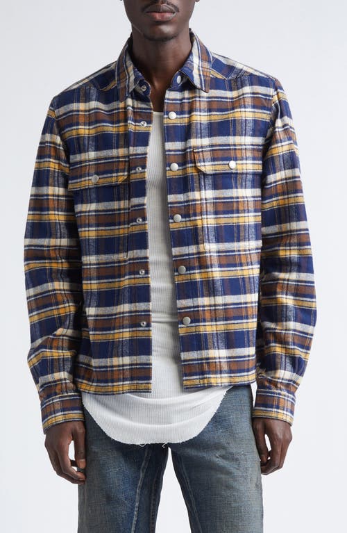 Rick Owens DRKSHDW Plaid Crop Overshirt in Gasoline Plaid  product