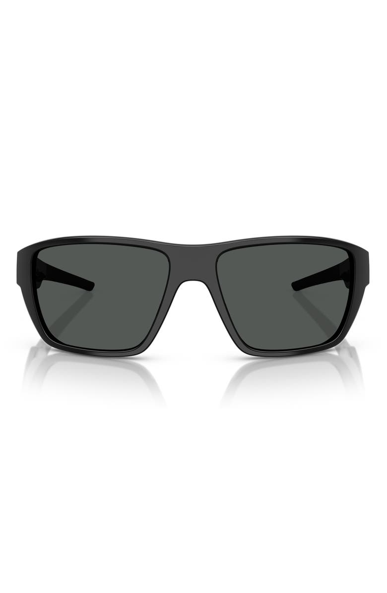 Scuderia Ferrari 61mm Rectangular Sunglasses, Main, color, Black