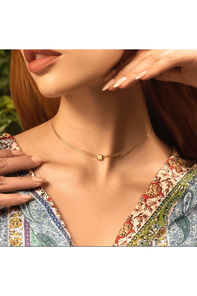 Attract & Connect - Clear Quartz Evil Eye April Birthstone Necklace, Alternate, color, Gold