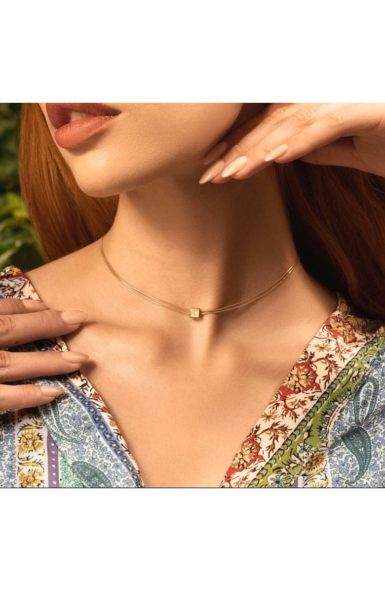 Karma and Luck Attract & Connect - Clear Quartz Evil Eye April Birthstone Necklace, Alternate, color, Gold