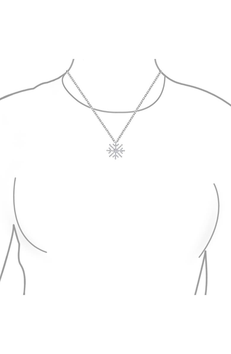 BLING JEWELRY CZ Snowflake Pendant Necklace, Alternate, color, Clear