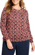 NIC+ZOE Harvest Ikat Pure Cotton Crewneck Sweater