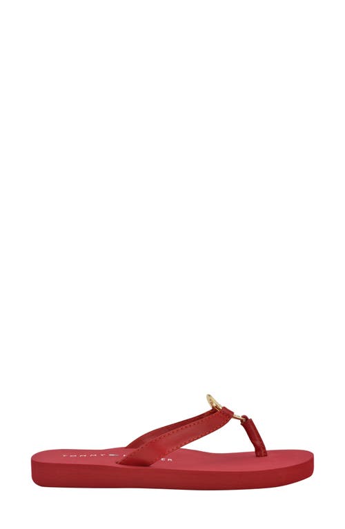 Tommy Hilfiger Crelina Thong Sandal In Red