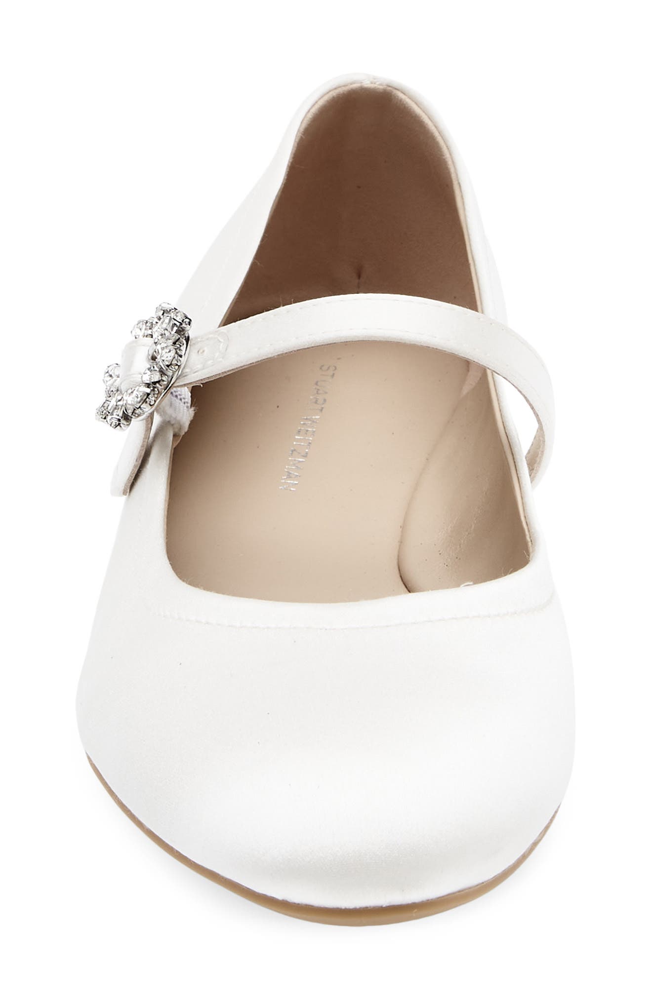 Stuart Weitzman Aura Mary Jane Flat, Alternate, color, White.