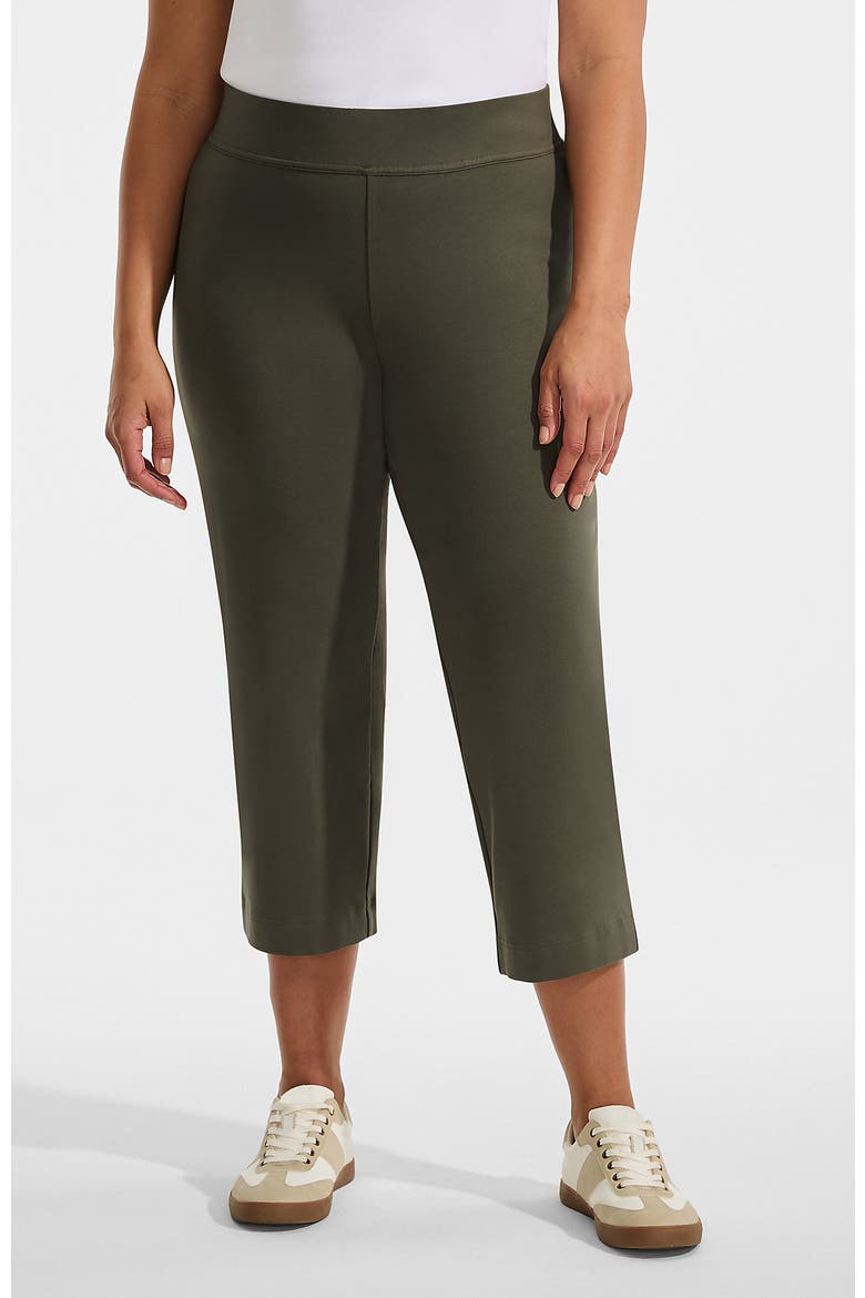 Starfish Mid Rise Pull On Crop Pants, Main, color, Forest Moss