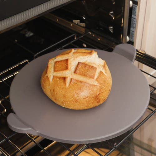 Old Stone Glazed Cordierite Pizza Stone With Handles, 13-inch In Gray