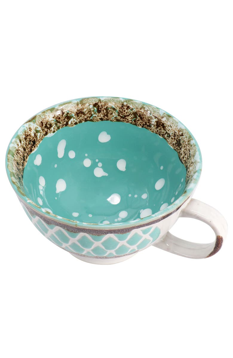 Meritage Otis 6piece 27oz Stoneware Soup Bowl with Handle Set, Alternate, color, Turquoise