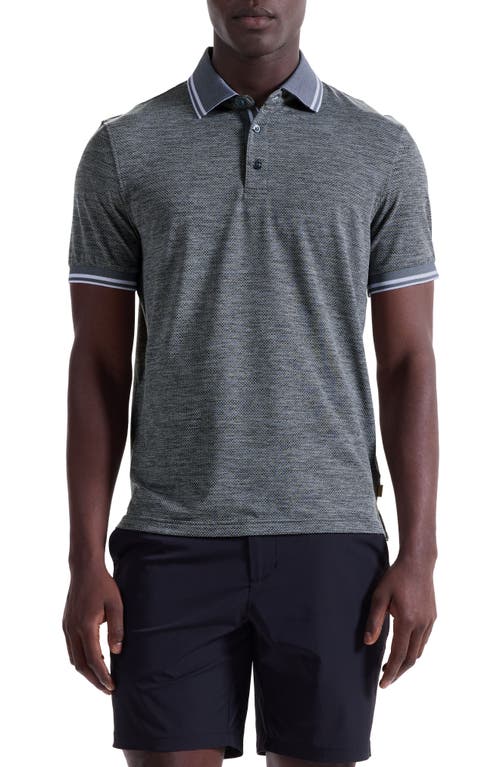 Bugatchi Microdot Mélange Performance Polo In Gray