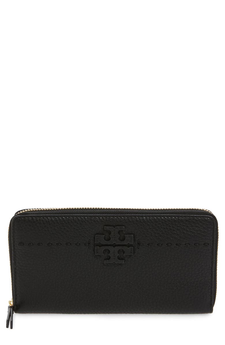 Tory Burch McGraw Leather Continental Zip Wallet, Main, color,