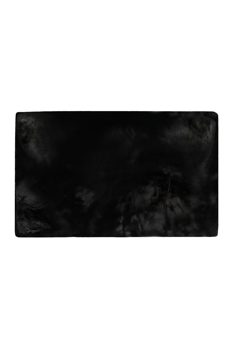 Faux Fur Rectangular Throw 3' X 5' - Black, Main, color, BLACK