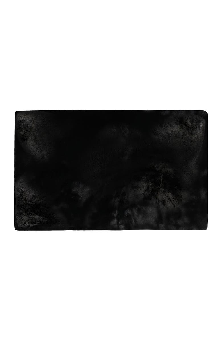 LUXE Faux Fur Rectangular Throw 3' X 5' - Black, Main, color, Black