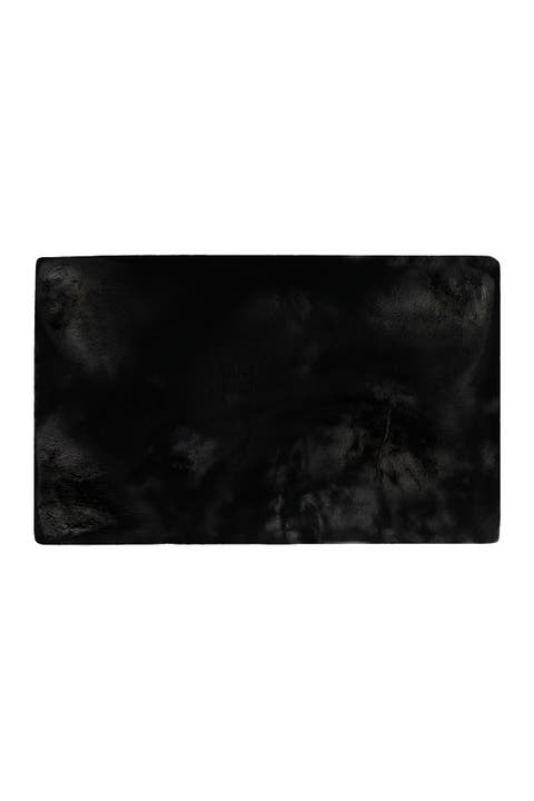 Faux Fur Rectangular Throw 3' X 5' - Black