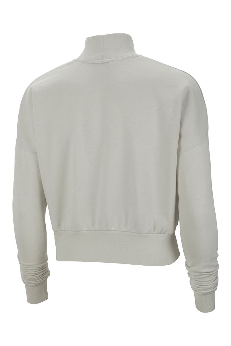 Sportswear Essential Fleece Mock Neck Sweatshirt, Alternate, color, DARK GREY HEATHER/ WHITE