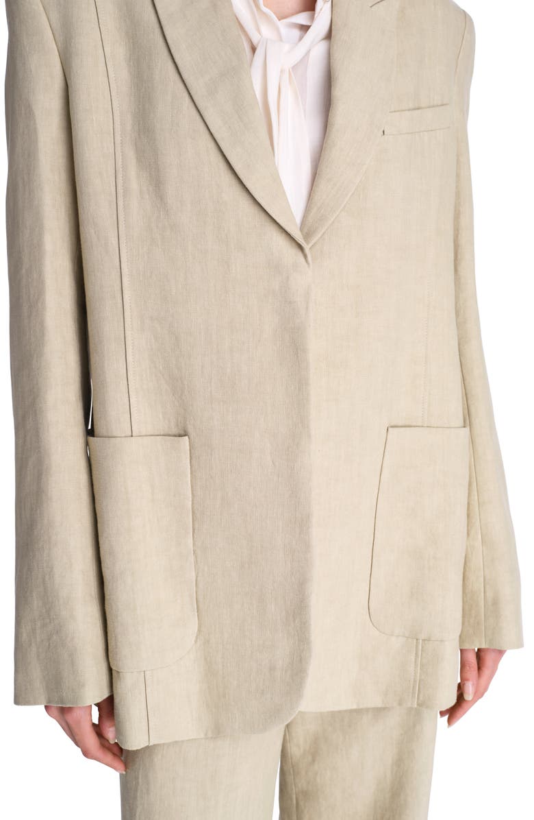 TWP Morgans Oversize Linen Blazer, Alternate, color, Safari