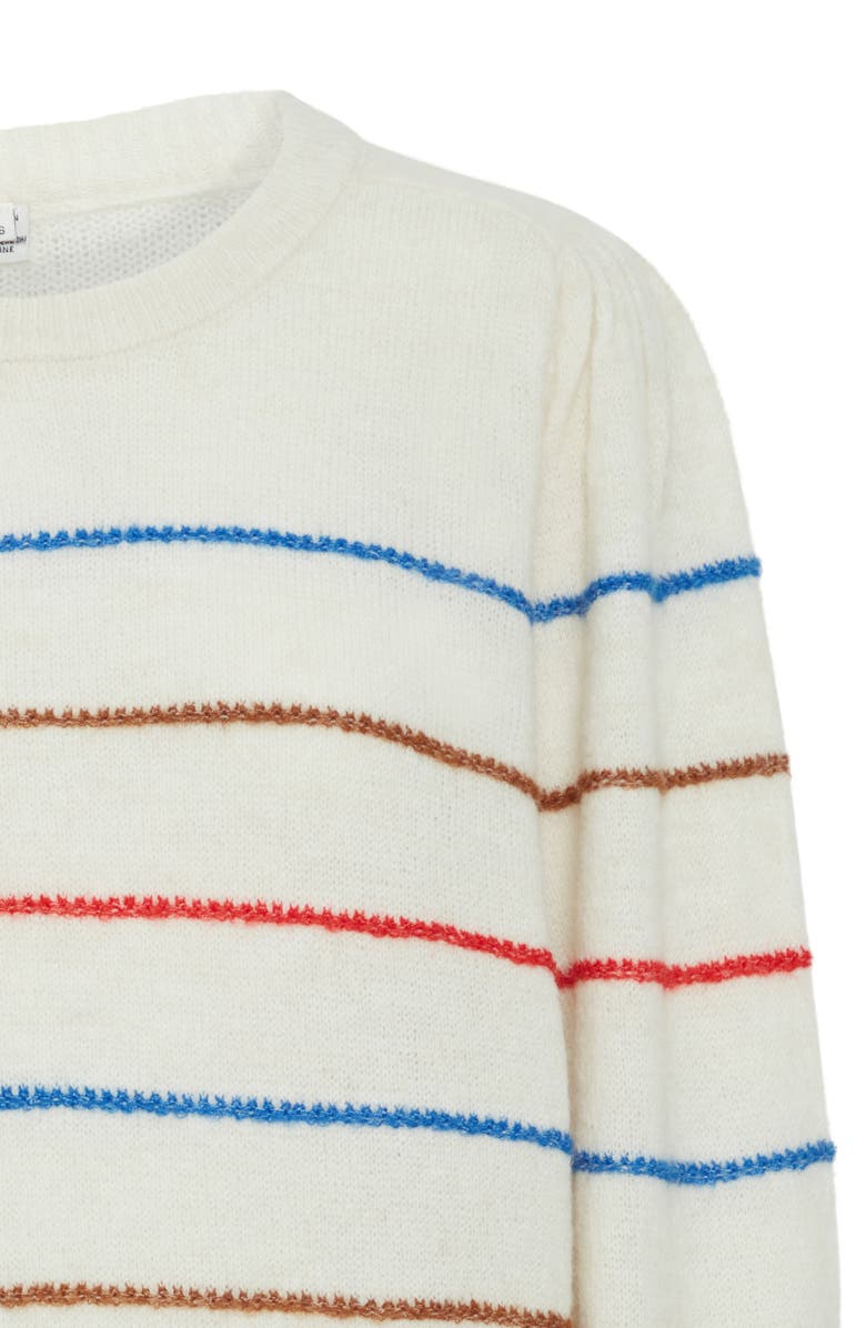 ICHI Kamara Stripe Sweater, Alternate, color, Cloud Dancer Stripe