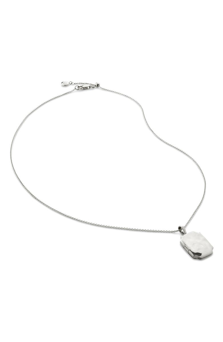 Monica Vinader Signature Locket Necklace, Main, color, Sterling Silver