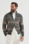 Brunello Cucinelli Alpaca, cashmere and wool nordic jacquard high-neck cardigan with zip