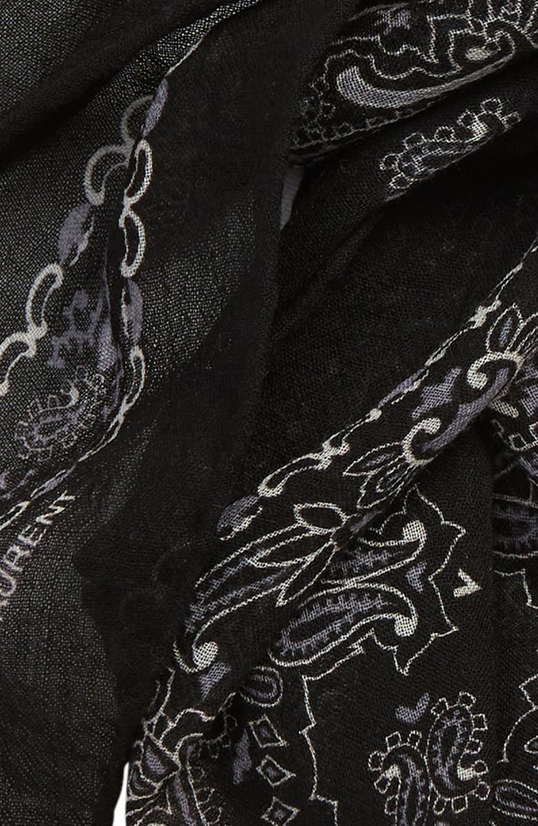Saint Laurent Bandana Print Wool Scarf, Alternate, color, 