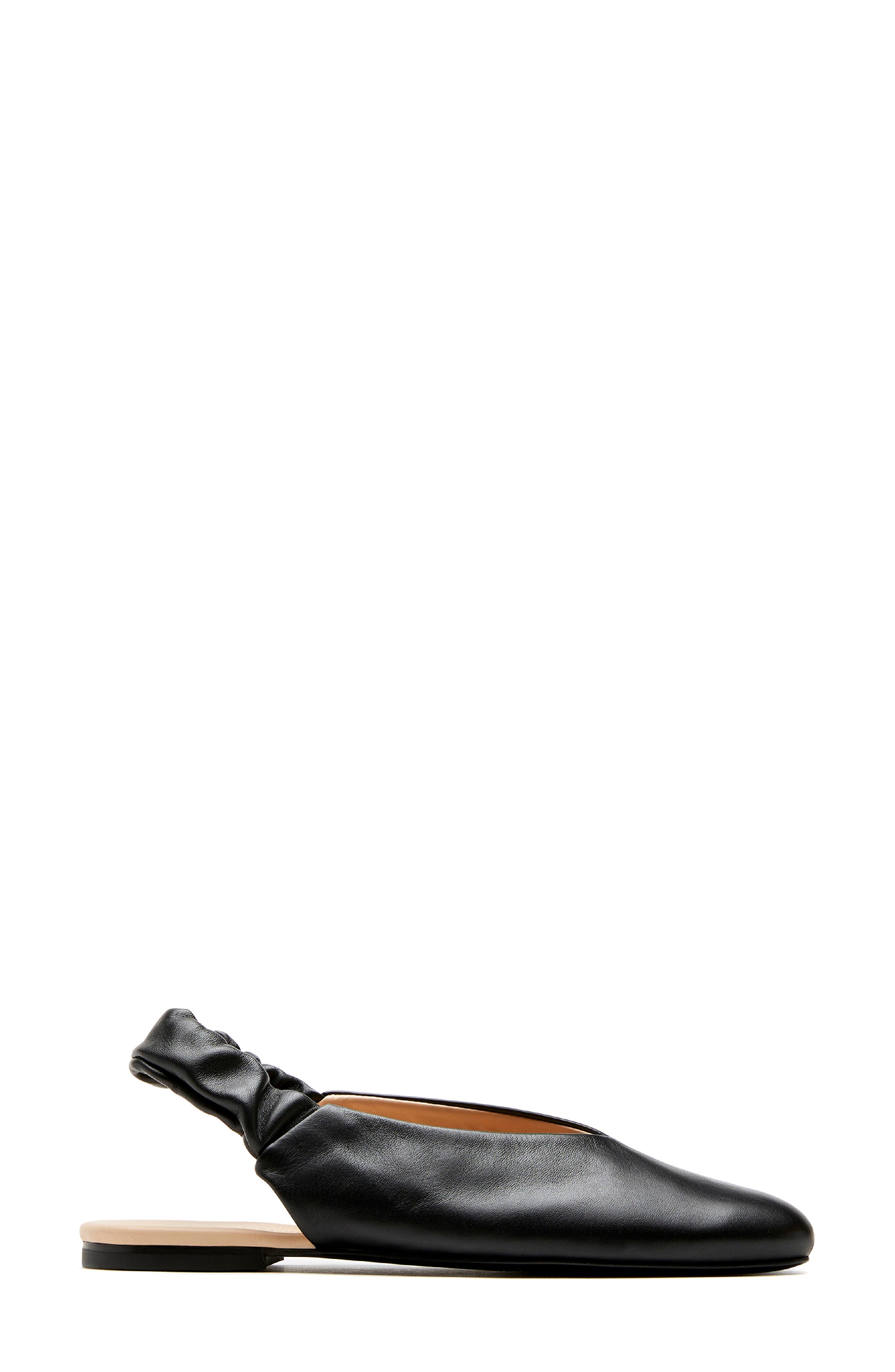 La Canadienne Glenn City Dry<sup>™</sup> Waterproof Slingback Flat, Alternate, color, Black Leather