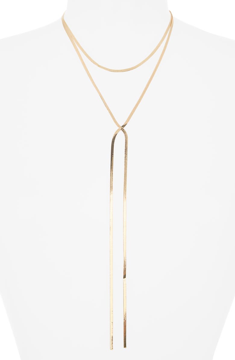 NORDSTROM RACK Y-Drop Necklace, Alternate, color, Gold